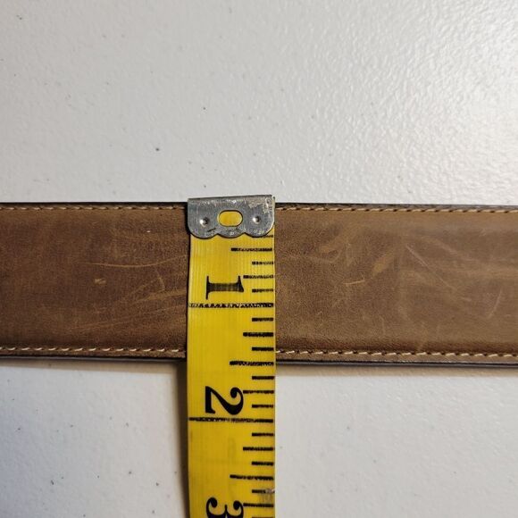 Nocona Men's Tan Top Hand Leather Western Belt with Concho Laced Billet - Picture 13 of 14